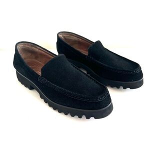 DONALD J. PLINER Suede Rio CS Black Retro Lug Shoes Loafers 8.5 Vintage style
